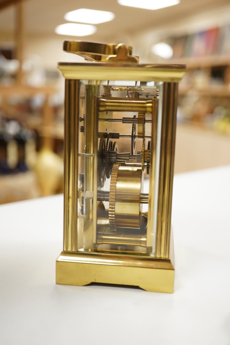 Two carriage clocks including a Jaeger LeCoultre(a.f), a 935 white metal fob watch, a gold plated open faced pocket watch, a 935 white metal 'The Westfield Lever' open faced pocket watch and a small quantity of watch key